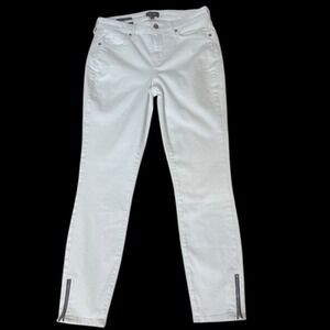 NYDJ Jeans‎ Womens 6 White Ami Skinny Ankle Zip Lift Tuck Stretch MF0ZAA2956